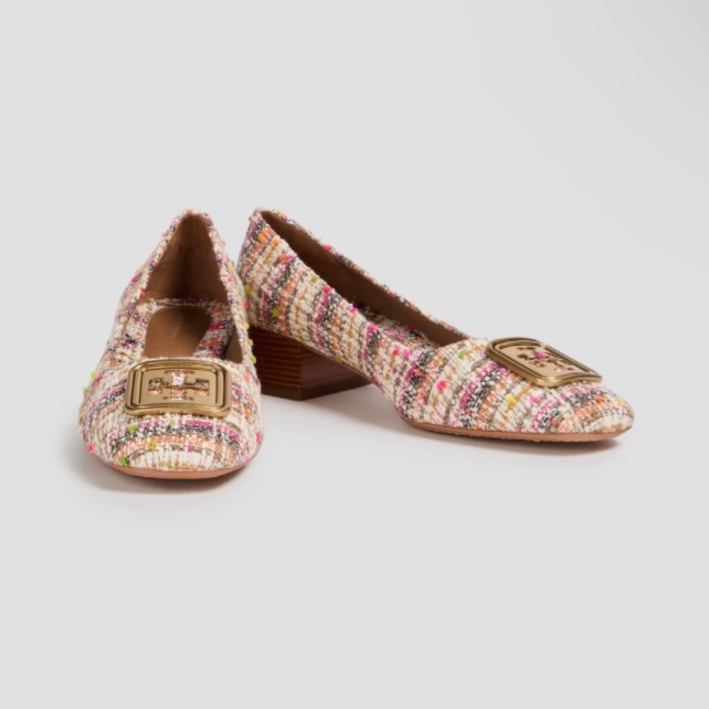 Tory Burch Multi Color Embellishments Tweed Flats 38